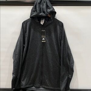 NWT Adidas Charcoal Full-Zip Hoodie MENS XXL